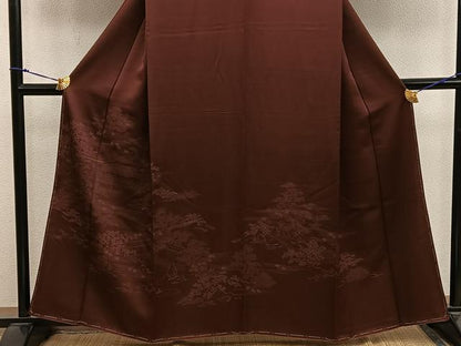 平和屋着物■訪問着　刺繍　風景花文　正絹　逸品　未使用　BAAX8505mz