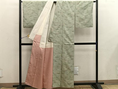 平和屋着物■上質な紬　草花文　正絹　逸品　BAAX8507mz