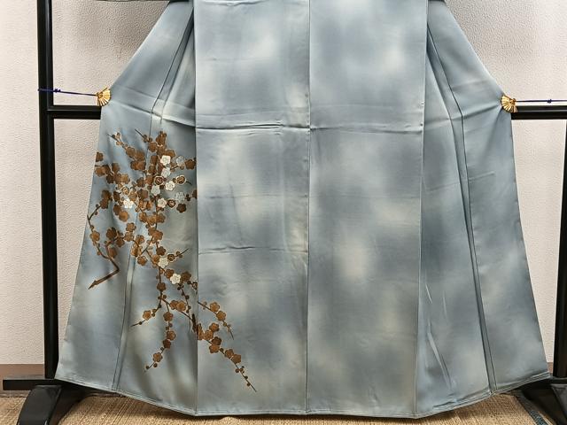 平和屋着物■訪問着　駒刺繍　枝梅文　暈し染め　金彩　正絹　逸品　未使用　BAAX8511mz