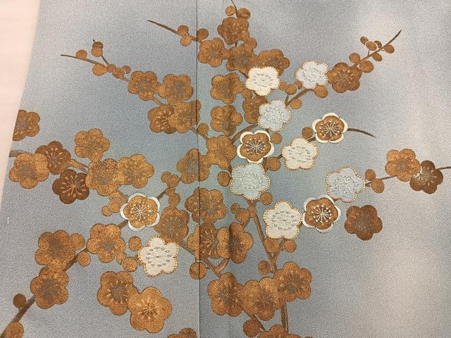 平和屋着物■訪問着　駒刺繍　枝梅文　暈し染め　金彩　正絹　逸品　未使用　BAAX8511mz