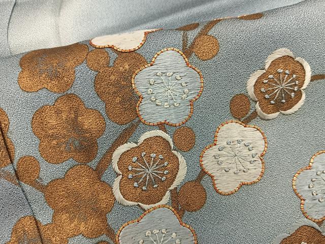 平和屋着物■訪問着　駒刺繍　枝梅文　暈し染め　金彩　正絹　逸品　未使用　BAAX8511mz
