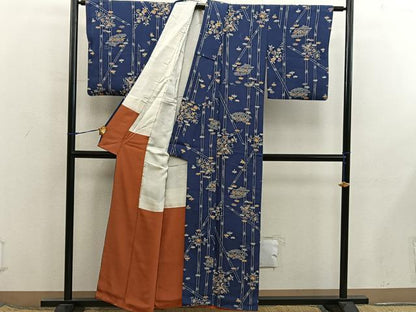 平和屋着物■上質な小紋　型染め　鳳凰花文　正絹　逸品　BAAX8512mz