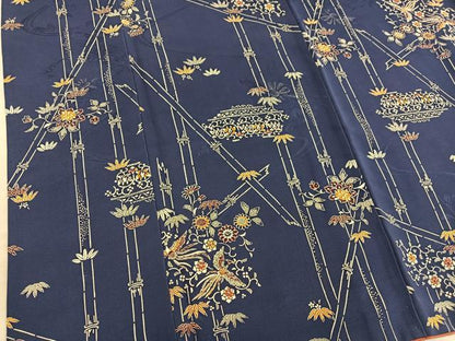 平和屋着物■上質な小紋　型染め　鳳凰花文　正絹　逸品　BAAX8512mz