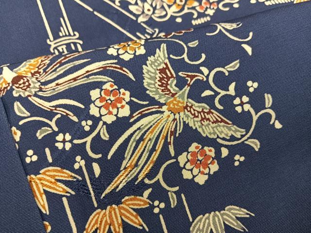 平和屋着物■上質な小紋　型染め　鳳凰花文　正絹　逸品　BAAX8512mz