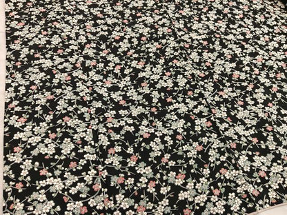 平和屋着物■上質な小紋　枝梅文　黒地　正絹　逸品　BAAX8513mz