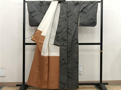 平和屋着物■本場大島紬　7マルキ　遠山文　正絹　逸品　BAAX8517mz