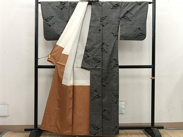 平和屋着物■本場大島紬　7マルキ　遠山文　正絹　逸品　BAAX8517mz