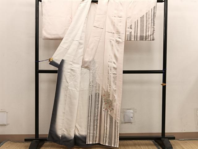 平和屋着物■訪問着　枝垂れ桜　金銀彩　正絹　逸品　BAAX8518mz