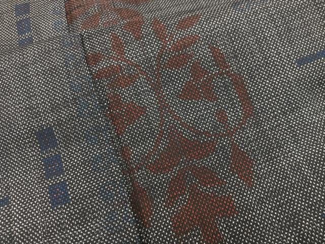 平和屋着物■本場大島紬　7マルキ　草花文　正絹　逸品　BAAX8524mz