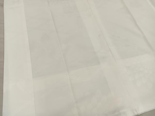 平和屋着物■長襦袢　無双仕立て　草花地紋　白色　正絹　逸品　BAAX8525mz