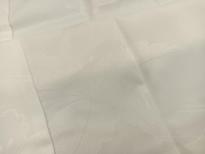 平和屋着物■長襦袢　無双仕立て　草花地紋　白色　正絹　逸品　BAAX8525mz
