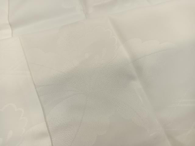 平和屋着物■長襦袢　無双仕立て　草花地紋　白色　正絹　逸品　BAAX8525mz