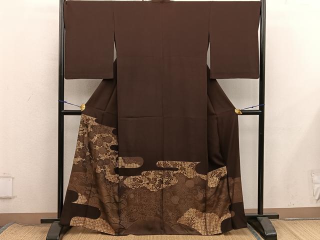 平和屋着物■豪華色留袖　エ霞鴛鴦花文　金彩　正絹　逸品　BAAX8528mz