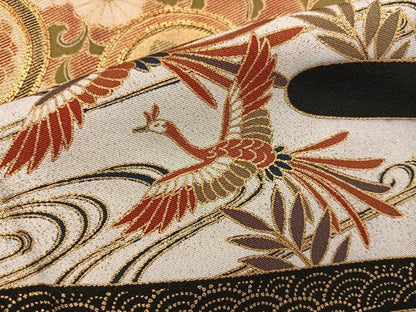 平和屋着物■豪華黒留袖　駒刺繍　鳳凰花文　金彩　正絹　逸品　BAAX8536mz