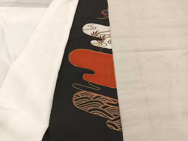 平和屋着物■豪華黒留袖　駒刺繍　鳳凰花文　金彩　正絹　逸品　BAAX8536mz