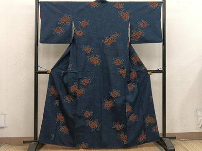 平和屋着物■上質な紬　牡丹　正絹　逸品　BAAX8542mz