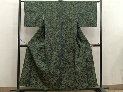 平和屋着物■本場大島紬　草葉文　正絹　逸品　BAAX8546mz
