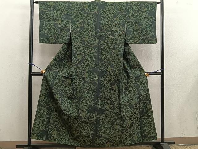 平和屋着物■本場大島紬　草葉文　正絹　逸品　BAAX8546mz