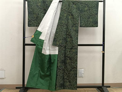 平和屋着物■本場大島紬　草葉文　正絹　逸品　BAAX8546mz