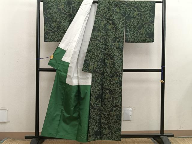 平和屋着物■本場大島紬　草葉文　正絹　逸品　BAAX8546mz