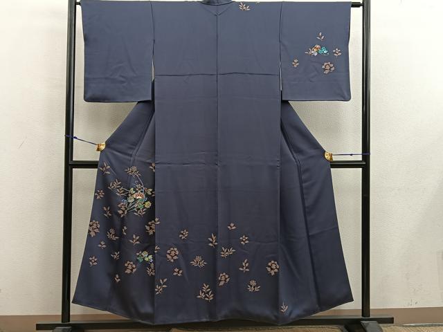 平和屋着物■訪問着　草花文　金彩　正絹　逸品　BAAX8549mz