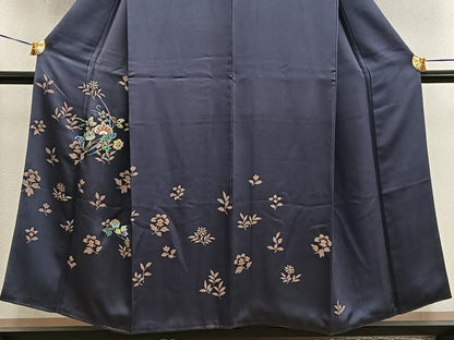 平和屋着物■訪問着　草花文　金彩　正絹　逸品　BAAX8549mz