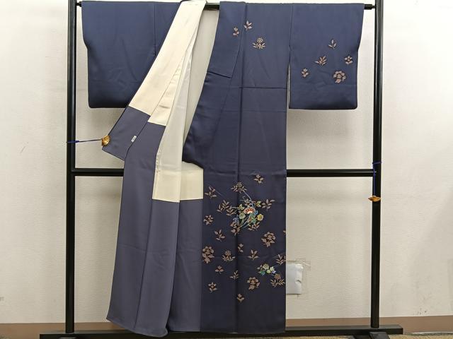 平和屋着物■訪問着　草花文　金彩　正絹　逸品　BAAX8549mz