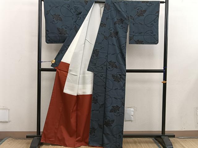 平和屋着物■本場大島紬　7マルキ　唐草文　正絹　逸品　未使用　BAAX8556mz