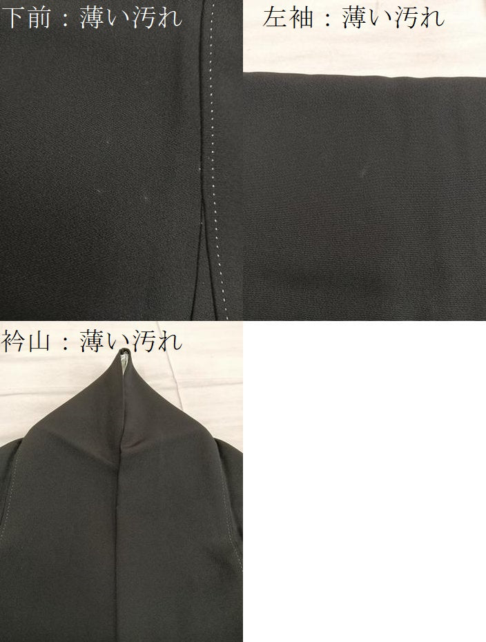 平和屋着物■豪華黒留袖　友禅　作家物　風景花文　正絹　逸品　BAAX8557mz