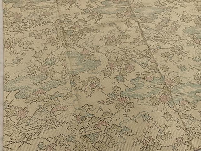 平和屋着物■上質な紬　草花文　正絹　逸品　BAAX8566mz