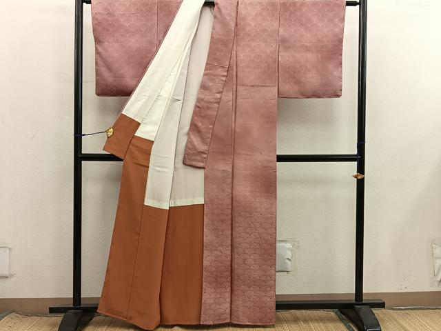 平和屋着物■上質な小紋　青海波花地紋　暈し染め　正絹　逸品　未使用　BAAX8572mz