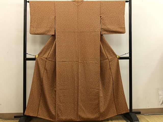 平和屋着物■上質な小紋　草花文　正絹　逸品　BAAX8574mz