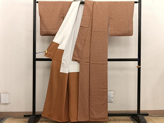 平和屋着物■上質な小紋　草花文　正絹　逸品　BAAX8574mz