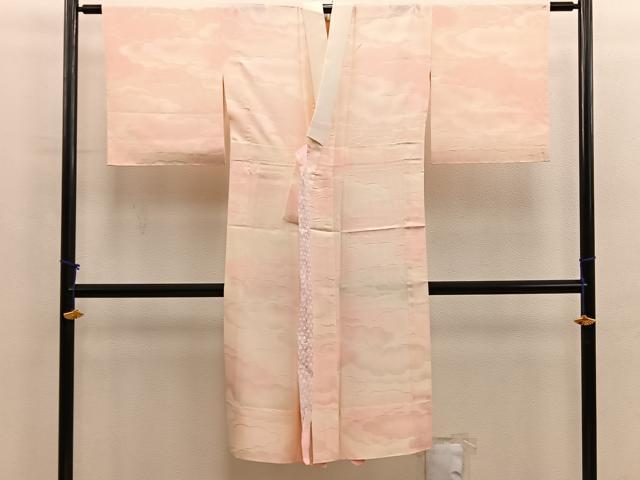 平和屋着物■長襦袢　無双仕立て　雲重ね地紋　暈し染め　正絹　逸品　BAAX8575mz
