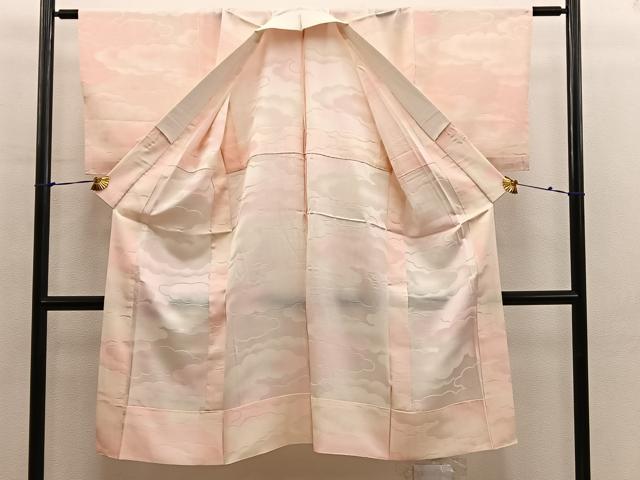 平和屋着物■長襦袢　無双仕立て　雲重ね地紋　暈し染め　正絹　逸品　BAAX8575mz
