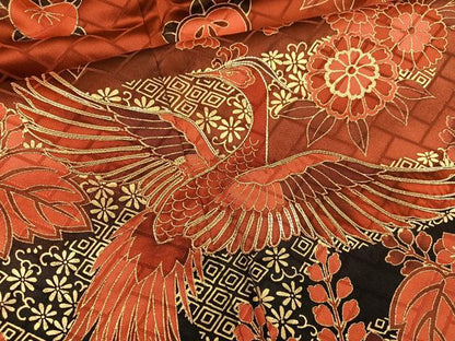 平和屋着物●豪華振袖　駒刺繍　鳳凰花文　暈し染め　金彩　正絹　逸品　BAAX8589mz