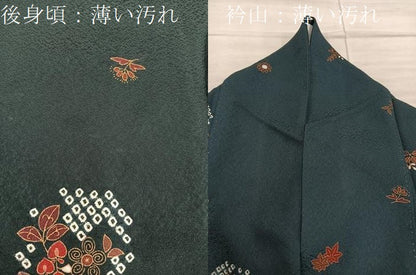 平和屋着物■上質な小紋　絞り　草花文　正絹　逸品　BAAX8590mz