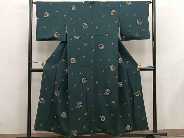 平和屋着物■上質な小紋　絞り　草花文　正絹　逸品　BAAX8590mz