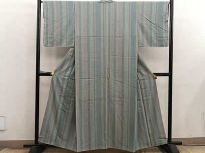 平和屋着物■上質な小紋　間道　正絹　逸品　BAAX8595mz