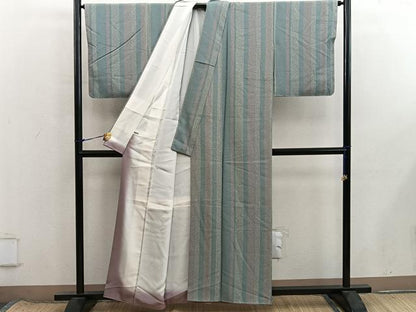 平和屋着物■上質な小紋　間道　正絹　逸品　BAAX8595mz