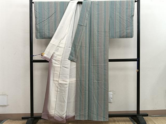 平和屋着物■上質な小紋　間道　正絹　逸品　BAAX8595mz