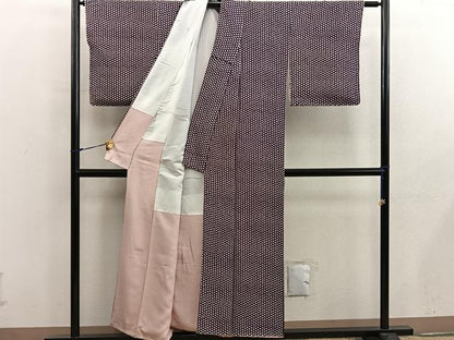 平和屋着物■上質な小紋　草花文　正絹　逸品　BAAX8597mz