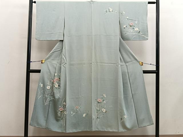 平和屋着物■訪問着　友禅　枝椿　正絹　逸品　BAAX8598mz