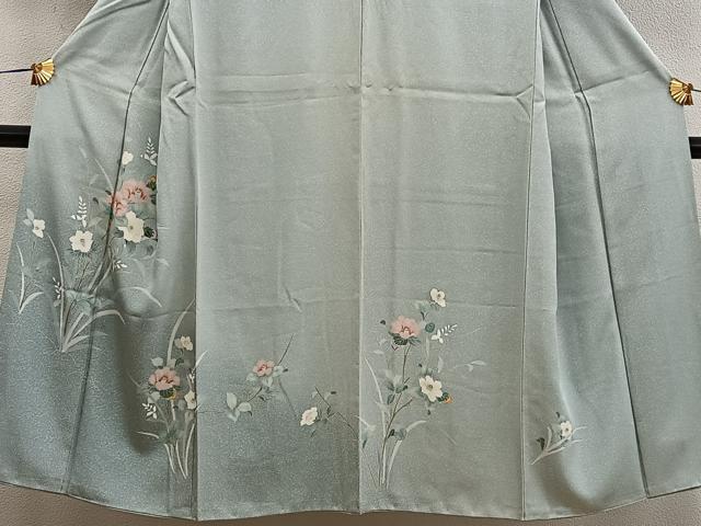 平和屋着物■訪問着　友禅　枝椿　正絹　逸品　BAAX8598mz