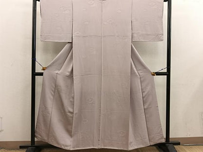 平和屋着物■上質な色無地　亀甲青海波地紋　肉色　正絹　逸品　BAAX8599mz