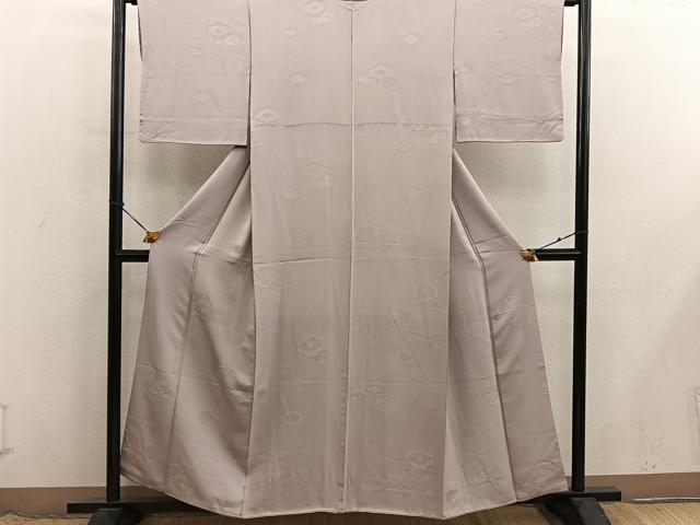平和屋着物■上質な色無地　亀甲青海波地紋　肉色　正絹　逸品　BAAX8599mz