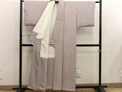 平和屋着物■上質な色無地　亀甲青海波地紋　肉色　正絹　逸品　BAAX8599mz