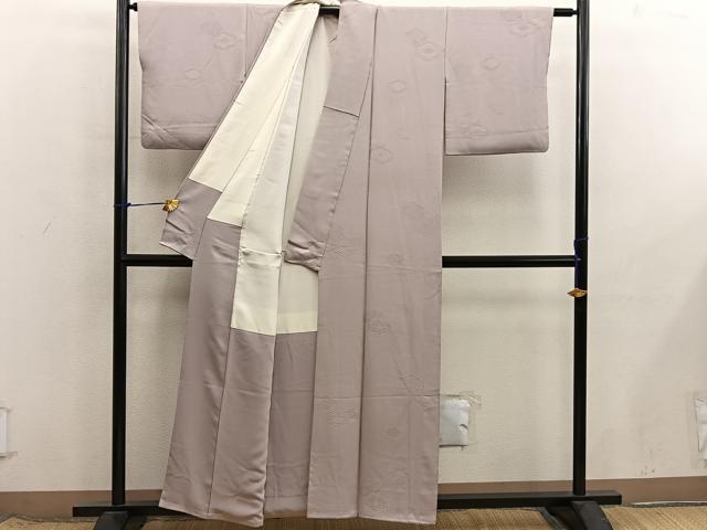 平和屋着物■上質な色無地　亀甲青海波地紋　肉色　正絹　逸品　BAAX8599mz