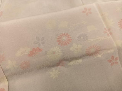 平和屋着物■長襦袢　単衣　菊花文　正絹　逸品　BAAX8601mz