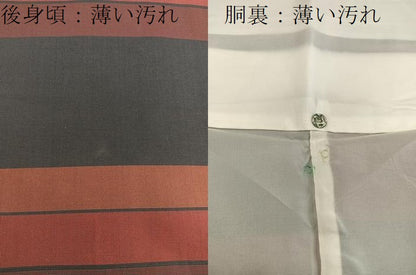 平和屋着物■本場縞大島紬　横段文　正絹　逸品　BAAX8605mz